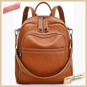 Genuine Leather Convertible Backpack Purse Anti-Theft Travel Chic Elegant